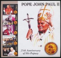 Pope John Paul II. minisheet, II. János Pál 25 éve pápa kisív