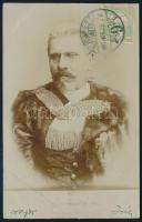 Boda Vilmos (1837-1916), bíró, országgyűlési képviselő fényképe díszmagyarban. Fotólap postán elküldve 9x15 cm
