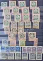 Régi okmánybélyeg készlet 16 lapos A4-es berakó 20 oldalán