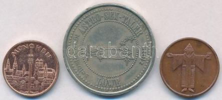 Németország DN 3db klf zseton, közte olimpia tematikájúak T:2
Germany ND 3pcs of diff tokens, inclu...