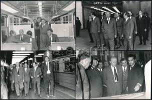 1973. július 26. Kádár János látogatása a metróban, 33 db vintage fénykép, egy része jelzett, 9x14 c...