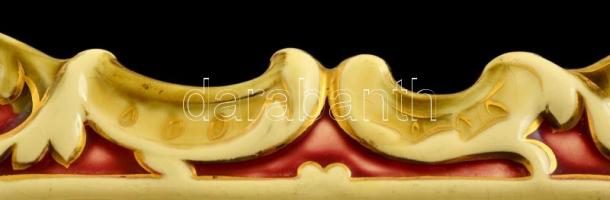 Antik historizáló tál, kézzel festett porcelánfajansz, jelzett ( "AC" és formaszám:1543), ...