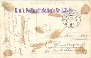 1916 Cs. és kir. 31. tüzérezred 3. ütegének egyik ágyúja az elsütés pillanatában / WWI K.u.k. milita...