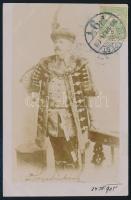 1905 Hegedűs Károly (1847-?) ügyvéd, országgyűlési képviselő fényképe díszmagyarban aláírásának képével. Fotólap postán elküldve 9x15 cm