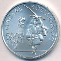 2011. 5000Ft Ag "A mohácsi busójárás" tanúsítvánnyal T:BU Adamo EM237