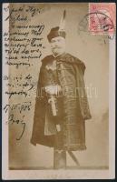 1905 Illyés Bálint (1835-1910) református lelkész, író, országgyűlési képviselő fényképe díszmagyarban aláírásának képével. Fotólap postán elküldve 9x15 cm