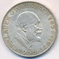 Ausztria 1958. 25Sch Ag "Carl Auer von Welsbach" T:2 Austria 1958. 25 Schilling Ag "Carl Auer von Welsbach" C:XF Krause KM#2884
