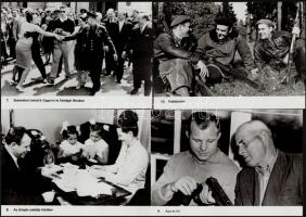 cca 1960 9 db Gagarin-sajtófotó, feliratozva, 18×12,5 cm