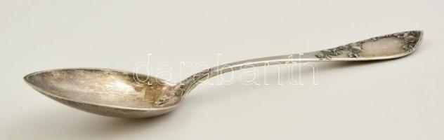 Ezüst (Ag.) szecessziós kanál (2 db), jelzett, h:22 cm (2×), nettó:264 g