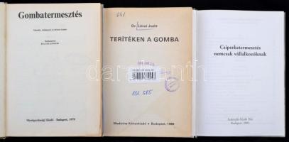 3 db gombászati könyv: Gombatermesztés (Bp., 1979); Lévai Judit: Terítéken a gomba (Bp., 1986); Győr...