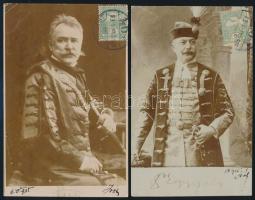 1905 Egy Béla és egy másik azonosítatlan országgyűlési képviselő fényképe díszmagyarban aláírásuk képével. 2 db fotólap postán elküldve 9x15 cm