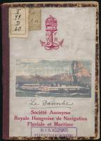 Le Danube. Bp., 1909, La société anonyme royale hongorise de navigation fluviale et maritime, 1909. Laza félvászon kötésben, néhány lap kijár, foltos.