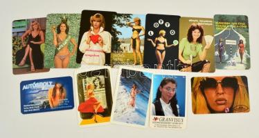 1975-2009 12 db hölgyeket ábrázoló kártyanaptár, köztük erotikusak is