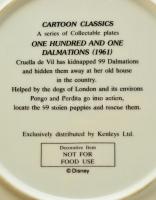 101 kiskutya porcelán tál, matricás, hibátlan, jelzett, d: 21 cm