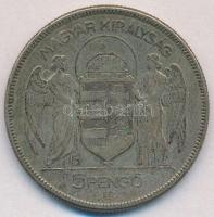 1930. 5P Ag "Horthy jobbra" T:2-,3 patina
Adamo P8