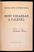 Várnai zseni - Peterdi Mária: Mint viharban a falevél. Bp., 1943, Arany János. Sérült papírkötésben