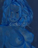 Szeszi jelzéssel: Női akt, pasztell, papír, paszpartuban, üvegezett fa keretben, 61,5×44 cm