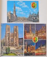 Nagy alakú képeslapalbum 201 db modern külföldi városképes lappal / Big sized postcard album with 201 modern European town-view postcards (24 cm x 21 cm)