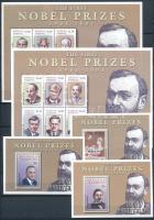 Noberl Prize winners 2 minisheet + 3 block, Nobel-díjasok 2 kisív + 3 blokk