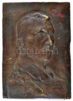 Székely Károly (1882-1941): Dr. Horthy Szabolcs (1873-1914). Jász-Nagykun-Szolnok vármegye hősi halált halt főispánja. Bronz falikép, repedéssel ( 4 cm), jelzett, 22,5×16 cm