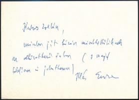 cca 1970 Illés Endre (1902-1986) drámaíró, könyvkiadó igazgató saját kézzel írt levele Vas Zoltán (1903-1983) író, 56-os államminiszter részére
