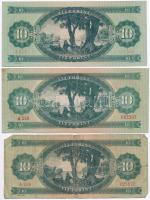 1949. 10Ft + 20Ft + 1957. 10Ft (2x) + 100Ft T:III közte szép papír