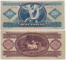 1949. 10Ft + 20Ft + 1957. 10Ft (2x) + 100Ft T:III közte szép papír