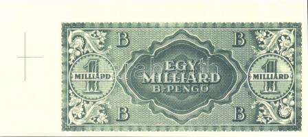 1946. 1000.000.000B.-pengő bal felső ívszéli fázis, csak hátlapi nyomat 1940. 2P csak hátlapi nyomat...