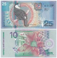 Suriname 2000. 10G + 25G T:I,I- nyomdai papírránc Suriname 2000. 10 Gulden + 25 Gulden C:UNC,AU printing crease Krause 147, 148