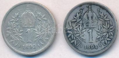Ausztria 1893-1894. 1K Ag "Ferenc József" (2x) T:2-,3
Austria 1893-1894. 1 Corona Ag &quo...