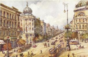 Budapest VIII. Rákóczi út, Blaha Lujza tér, villamosok s: Gerhardt Alajosné (EK)