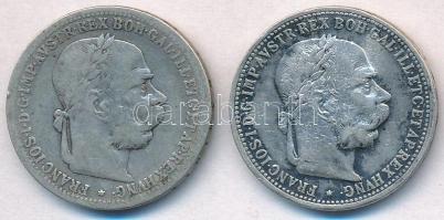 Ausztria 1899-1900. 1K Ag "Ferenc József" (2x) T:2- Austria 1899-1900. 1 Corona Ag "Franz Joseph" (2x) C:VF