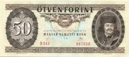 1989. 50Ft (3x) egymásutáni sorszámmal T:I