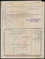 1926-1930 4 db judaika témájú nyomtatvány, köztük számlák, Chevra Kadisa dokumentumok