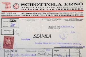 1924-1930 Vegyes számla tétel, több mint 50 db, nagyrészt okmánybélyeggel