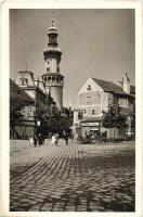 Sopron, Várkerület és Várostorony, Lach Károly és Schäffer József üzlete, piaci árusok