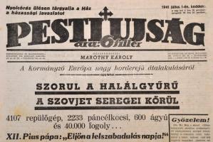 1941 a nyilas Pesti Újság 3. évf. 147. 149., 150., 151. lapszáma, aktuális hírekkel