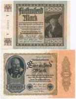 Németország / Weimari Köztársaság 1922. 1000M + 5000M T:I-,II Germany / Weimar Republic 1922. 1000 Mark + 5000 Mark C:AU,XF Krause 81, 82