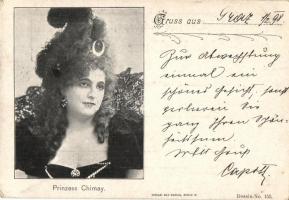 1898 Clara Ward-Chimay, Rigó Jancsi felesége / Princess Clara Ward-Chimay famous socialite. Verlag Max Marcus, Berlin W. Dessin-No. 155. (EK)