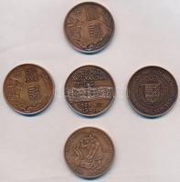 1977-1990. 5db-os MÉE (Magyar Éremgyűjtők Egyesülete) emlékérem tétel T:1-,2