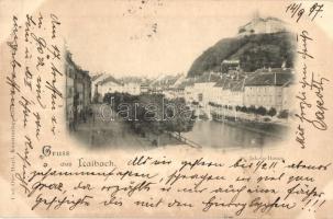 1897 (Vorläufer!) Ljubljana, Laibach; St. Jakobs-Damm / dam. Carl Otto Hayd Kunstverlags-Anstalt München No. 5074. (Rb)