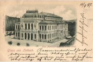 1897 (Vorläufer!) Ljubljana, Laibach; Slov. National-Haus (Narodni dom) / Slovenian cultural center (later the National Gallery of Slovenia). Iv. Bonac (Rb)