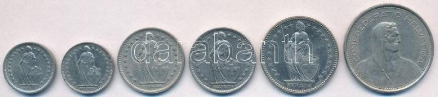 Svájc 1970-1987. 1/2Fr (2xklf) + 1Fr (2xklf) + 2Fr + 5Fr T:2
Switzerland 1970-1987. 1/2 Franc (2xdi...