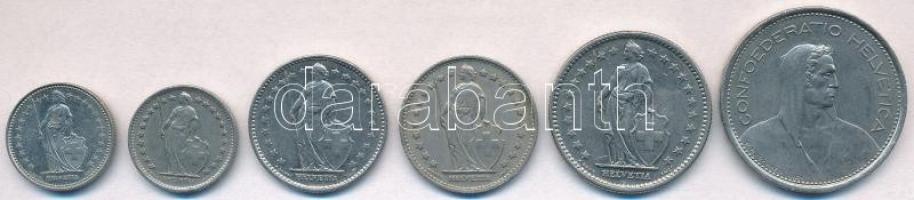 Svájc 1968-1983. 1/2Fr (2xklf) + 1Fr (2xklf) + 2Fr + 5Fr T:2
Switzerland 1968-1983. 1/2 Franc (2xdi...