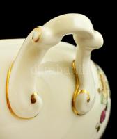 Zsolnay pillangó mintás levesestál, jelzett, kézzel festett, hibátlan, m:18 cm, 31×24 cm