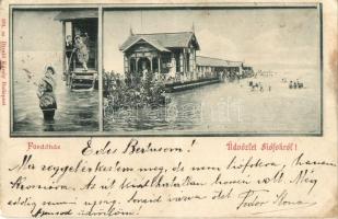 1899 Siófok, Fürdőház, fürdőzők. Divald Károly 204. sz. Art Nouveau (EK)