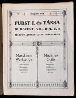 1921 Fürst J. és Társa szerszámgép árumintakatalógus, 48 p. Papírkötésben, a borítónál kis szakadáso...