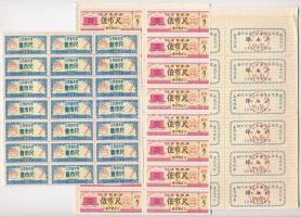 Kína ~1980. 5 klf rizsjegy ívben T:I- China ~1980. 5 diff rice coupon in sheets C:AU