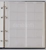 Használt négygyűrűs "NUMIS" éremberakó, 5db berakólappal, jó állapotban