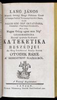 Lang János: Németh Országi Buzgó Plébánus Úrnak A' Felséges Tsászár' Tartományiban-lévő Né...